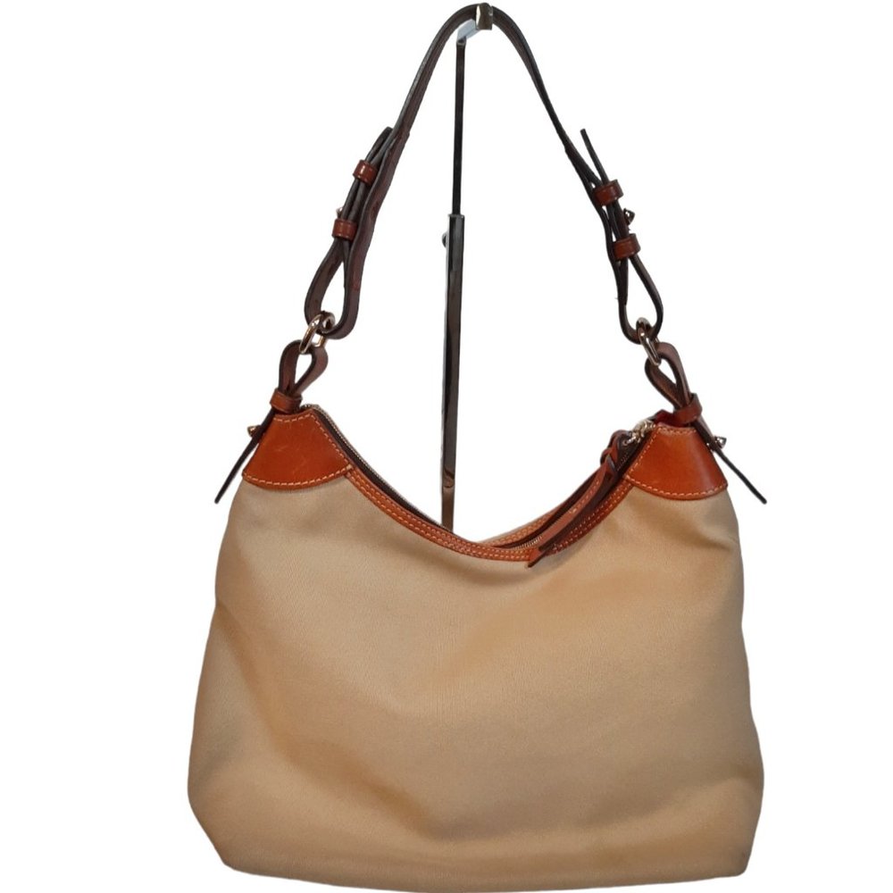 Dooney & Bourke Erica Nylon & Vacchetta Leather Hobo Bag - Picture 4 of 16